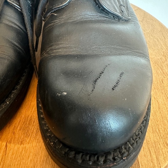 Vintage Biltrite Combat Boots Black Leather Mens Size 8.5 Steel Toe Made In 1993 - Picture 5 of 9